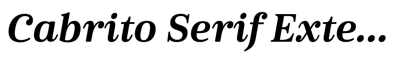 Cabrito Serif Extended Black Italic